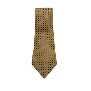 Haines & Bonner London Mens Silk Tie Yellow Gold Geometric Diamond Handmade (TG8